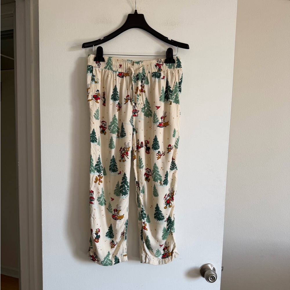 Disney Christmas Mickey Mouse Winter Adjustable Pajama Pants size Small EUC - Picture 2 of 7
